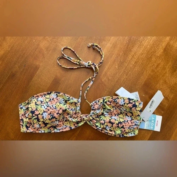Roxy Printed Beach Classics Triangle Bikini Swim Top Women Large Colorful‎ NEW - Picture 4 of 5